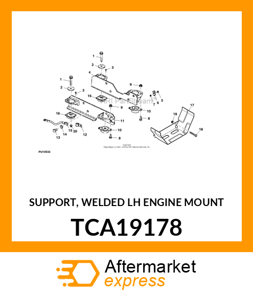 SUPPORT, WELDED LH ENGINE MOUNT TCA19178