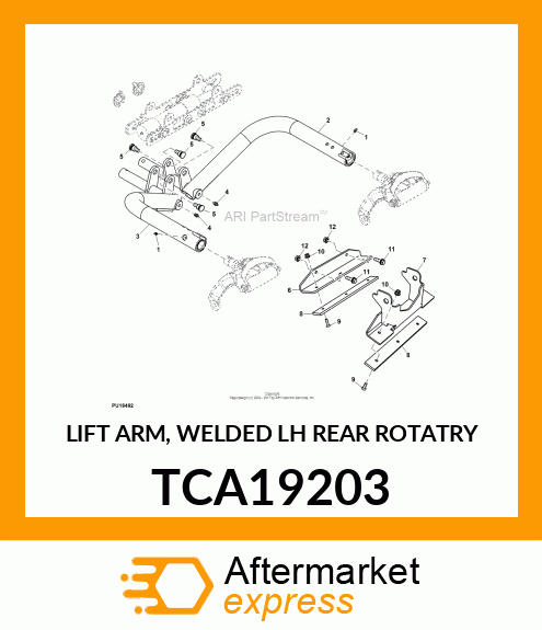 LIFT ARM, WELDED LH REAR ROTATRY TCA19203