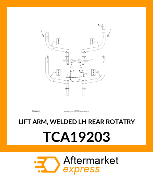 LIFT ARM, WELDED LH REAR ROTATRY TCA19203