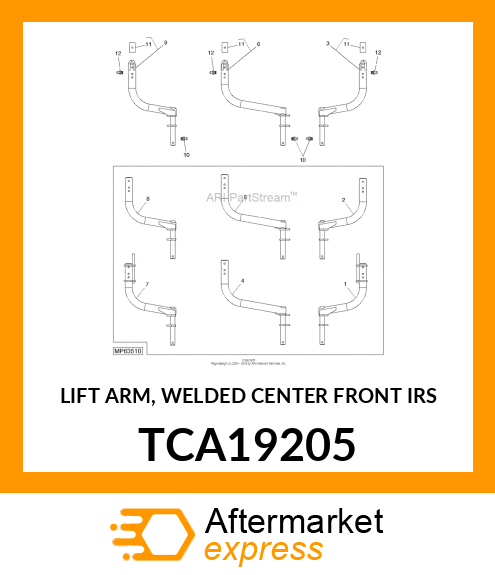 LIFT ARM, WELDED CENTER FRONT IRS TCA19205