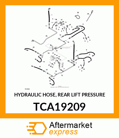 HYDRAULIC HOSE, REAR LIFT PRESSURE TCA19209