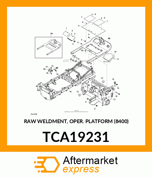 RAW WELDMENT, OPER. PLATFORM (8400) TCA19231