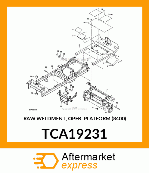 RAW WELDMENT, OPER. PLATFORM (8400) TCA19231