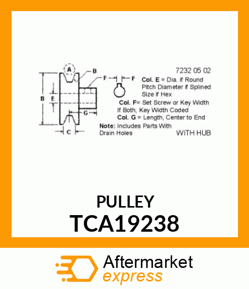 SHEAVE, TRACTION DRIVE (10.5 MPH) TCA19238