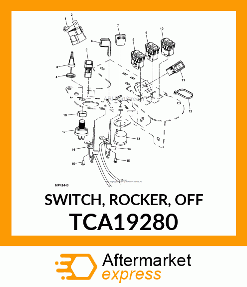 SWITCH, ROCKER, OFF TCA19280