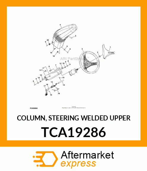 COLUMN, STEERING WELDED UPPER TCA19286