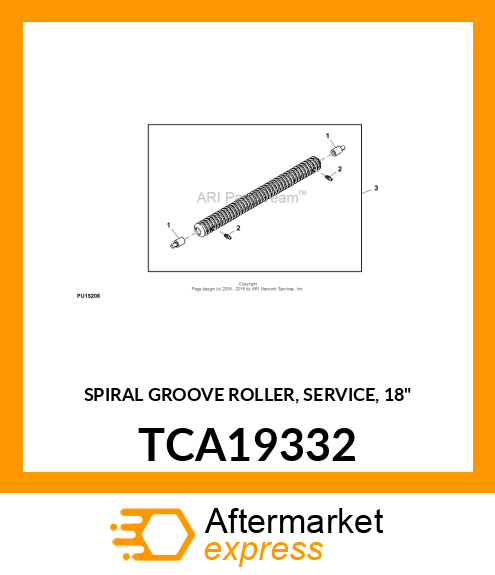 SPIRAL GROOVE ROLLER, SERVICE, 18" TCA19332