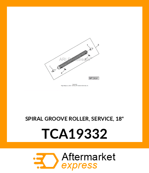 SPIRAL GROOVE ROLLER, SERVICE, 18" TCA19332