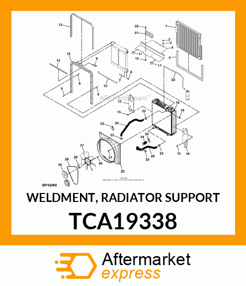 WELDMENT, RADIATOR SUPPORT TCA19338