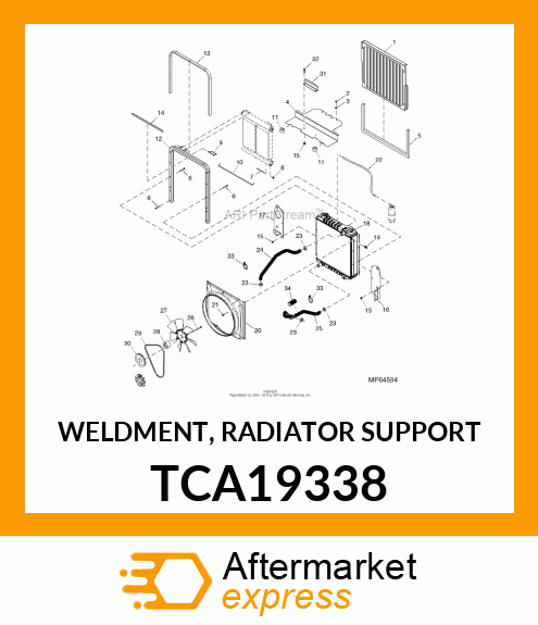 WELDMENT, RADIATOR SUPPORT TCA19338