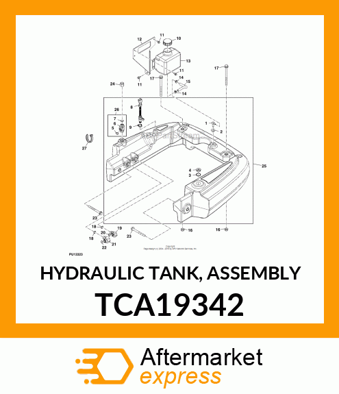 HYDRAULIC TANK, ASSEMBLY TCA19342