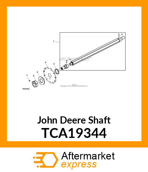 22" REEL SHAFT (VERTICUTTER) TCA19344