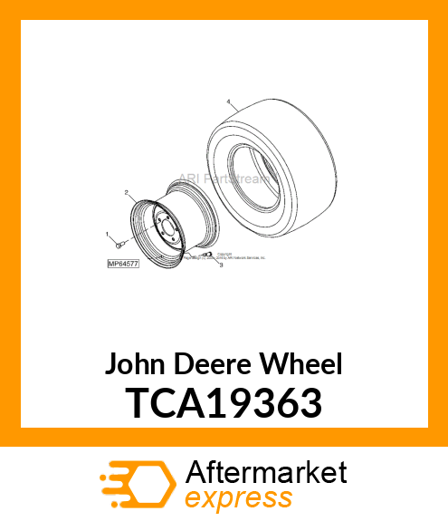 WHEEL, WELDED 12 X 8.5 (FRONT) TCA19363