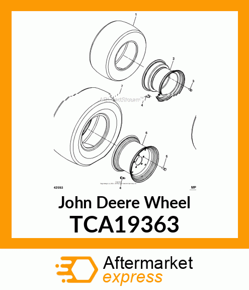 WHEEL, WELDED 12 X 8.5 (FRONT) TCA19363