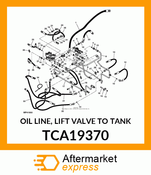 OIL LINE, LIFT VALVE TO TANK TCA19370