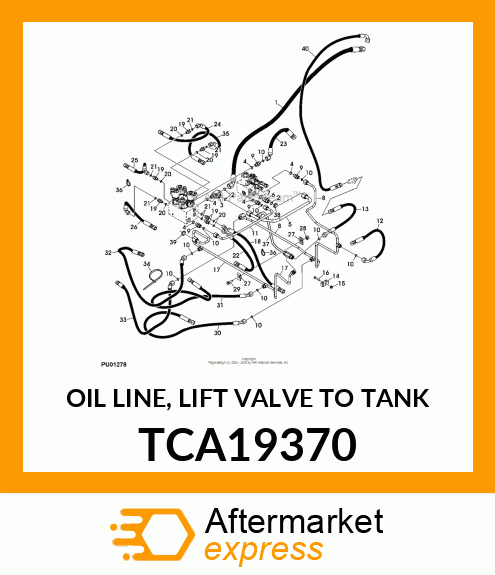 OIL LINE, LIFT VALVE TO TANK TCA19370