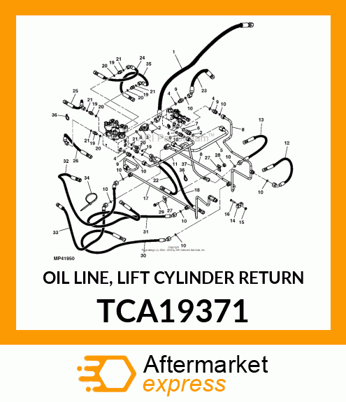 OIL LINE, LIFT CYLINDER RETURN TCA19371