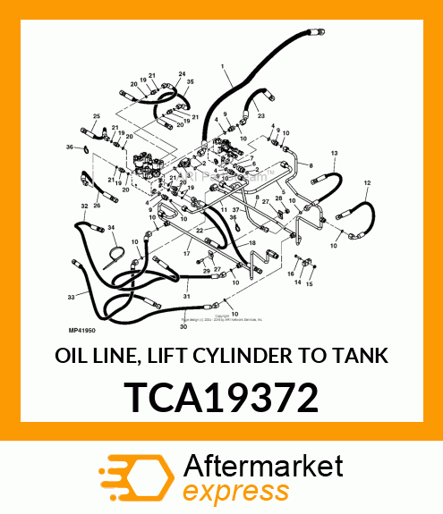 OIL LINE, LIFT CYLINDER TO TANK TCA19372