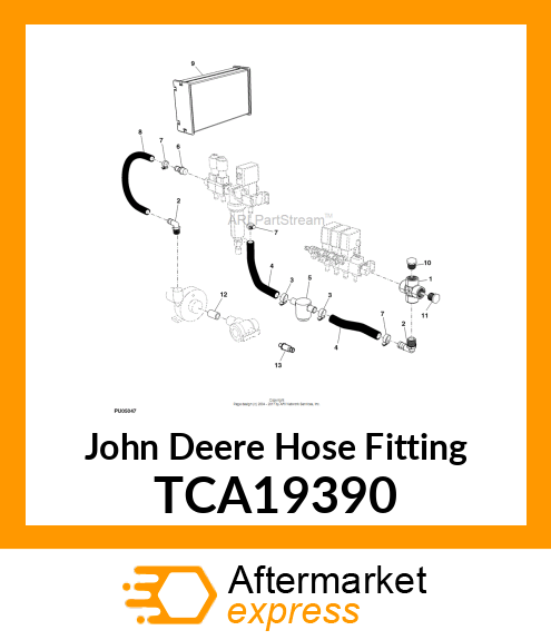 HOSE FITTING, FLOW METER W/ORING TCA19390