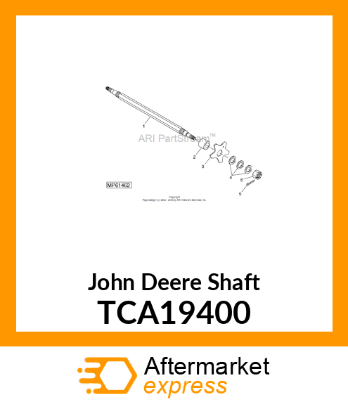 22" REEL SHAFT (H VERTICUTTER) TCA19400