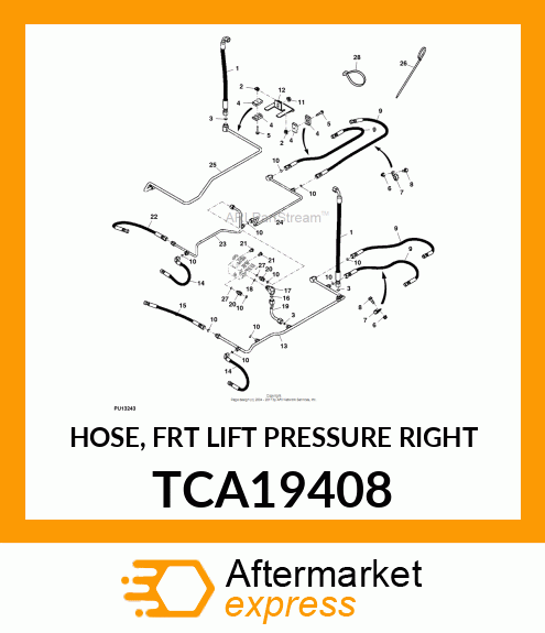 HOSE, FRT LIFT PRESSURE RIGHT TCA19408