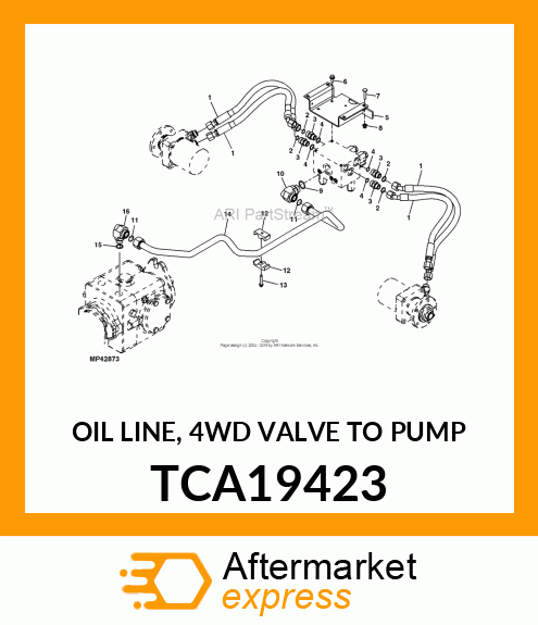 OIL LINE, 4WD VALVE TO PUMP TCA19423