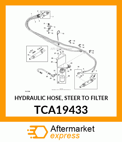 HYDRAULIC HOSE, STEER TO FILTER TCA19433