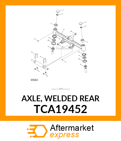 AXLE, WELDED REAR TCA19452