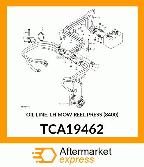 OIL LINE, LH MOW REEL PRESS (8400) TCA19462