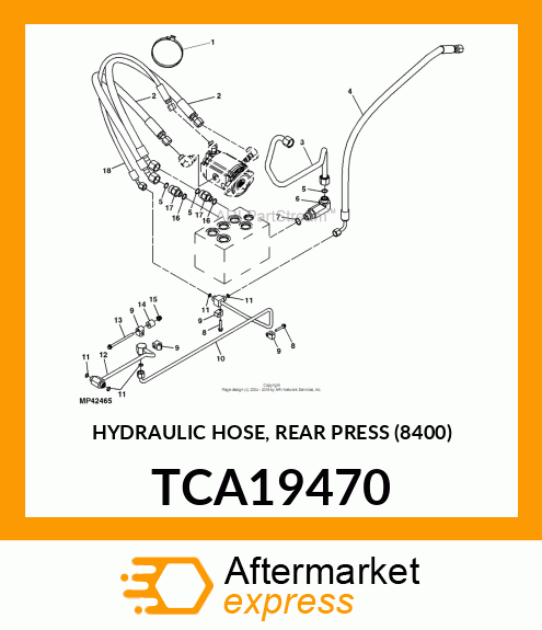 HYDRAULIC HOSE, REAR PRESS (8400) TCA19470