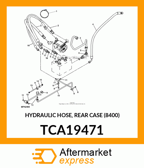 HYDRAULIC HOSE, REAR CASE (8400) TCA19471