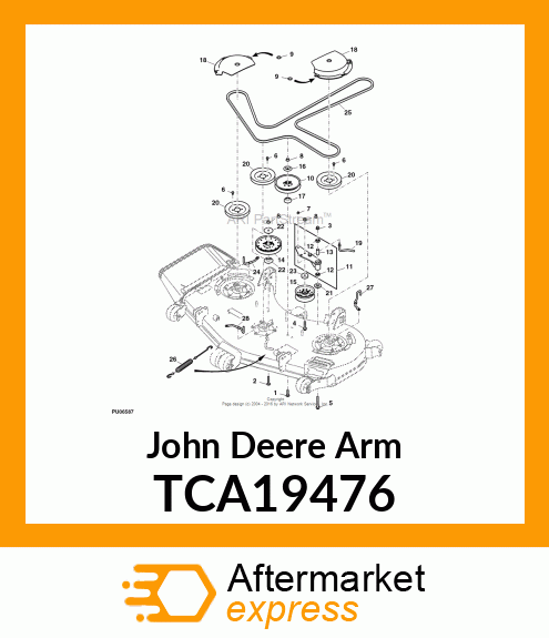 ARM, DECK TENSION ARM ASSEMBLY MIDZ TCA19476