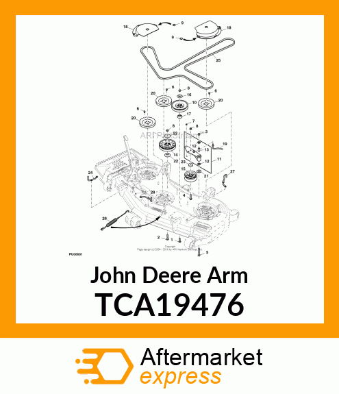 ARM, DECK TENSION ARM ASSEMBLY MIDZ TCA19476