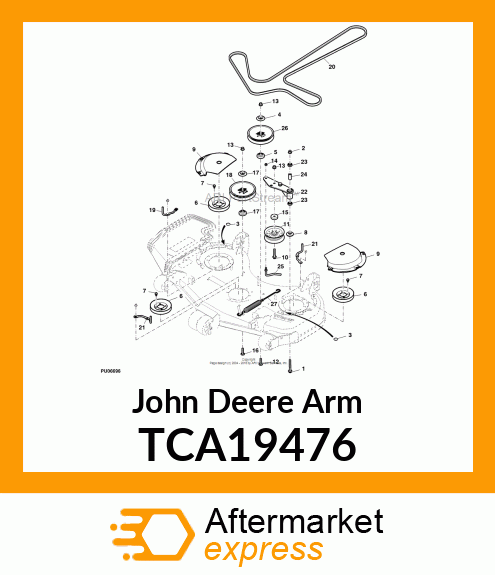 ARM, DECK TENSION ARM ASSEMBLY MIDZ TCA19476