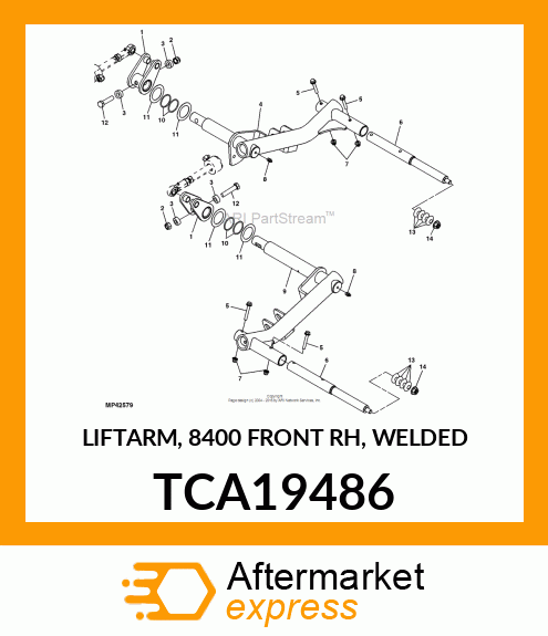 LIFTARM, 8400 FRONT RH, WELDED TCA19486