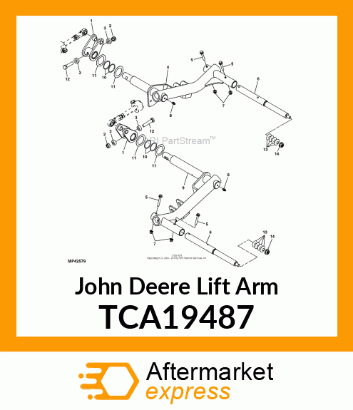 LIFTARM, 8400 FRONT LH, WELDED TCA19487