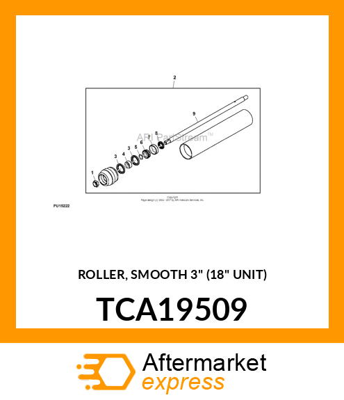 ROLLER, SMOOTH 3" (18" UNIT) TCA19509