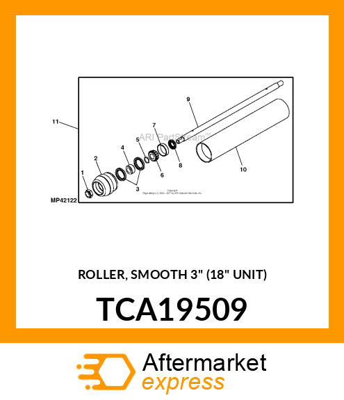 ROLLER, SMOOTH 3" (18" UNIT) TCA19509