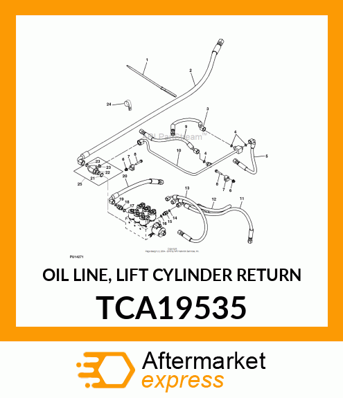 OIL LINE, LIFT CYLINDER RETURN TCA19535