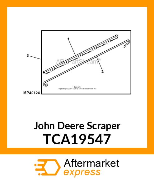 SCRAPER, 2" X 22" FRONT GROOVED TCA19547