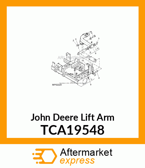 ARM, CENTER GREEN W/BUSHINGS AND ZE TCA19548