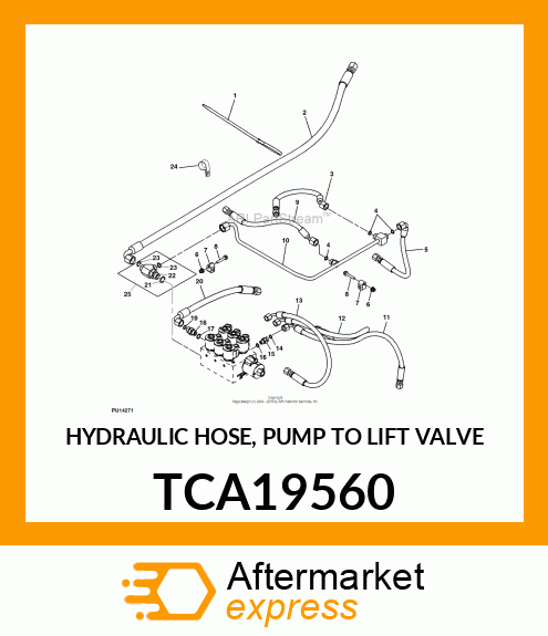 HYDRAULIC HOSE, PUMP TO LIFT VALVE TCA19560