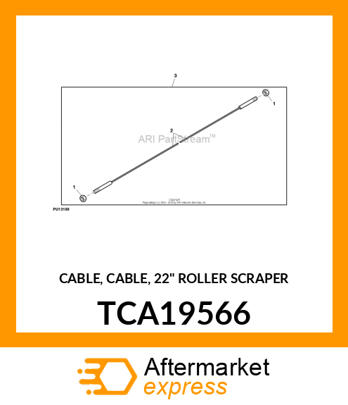 CABLE, CABLE, 22" ROLLER SCRAPER TCA19566