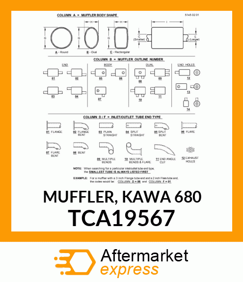 MUFFLER, KAWA 680 TCA19567