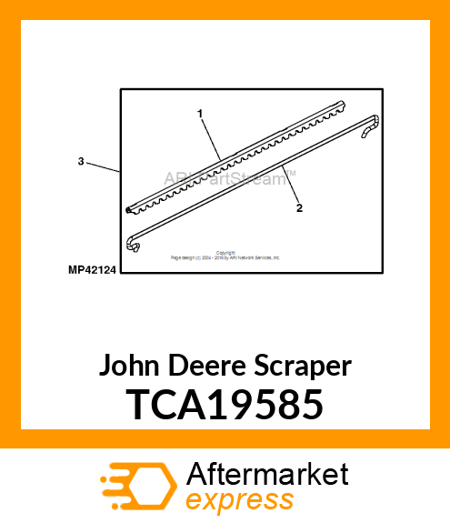 SCRAPER, 2" X 18" FRONT GROOVED TCA19585