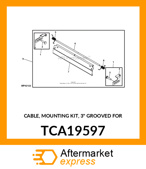 CABLE, MOUNTING KIT, 3" GROOVED FOR TCA19597