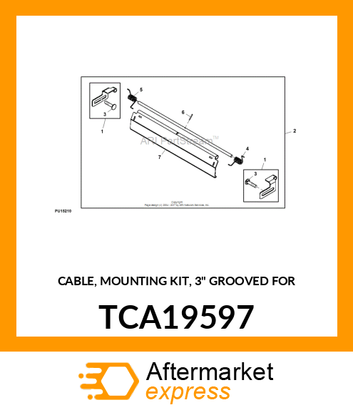 CABLE, MOUNTING KIT, 3" GROOVED FOR TCA19597