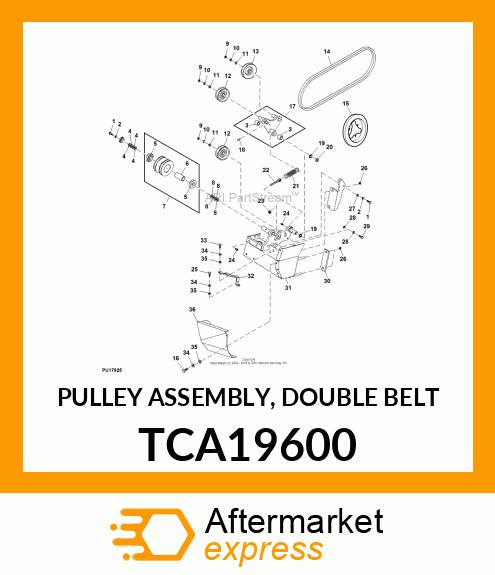 PULLEY ASSEMBLY, DOUBLE BELT TCA19600