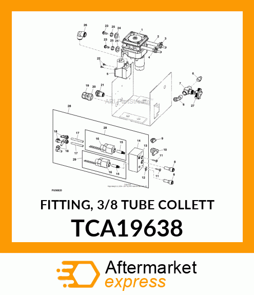 FITTING, 3/8 TUBE COLLETT TCA19638