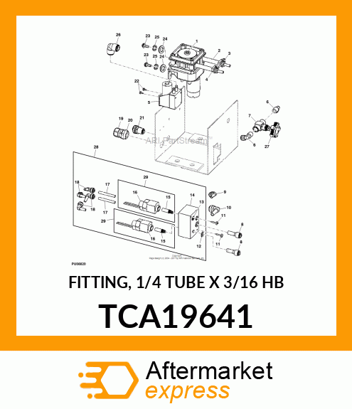 FITTING, 1/4 TUBE X 3/16 HB TCA19641